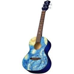 Luna Guitars UKE STR T Uke Starry Night Tenor Ukulele W/ Gig Bag, Walnut Fretboard -Musical Instrument Shop luna uke str t 4