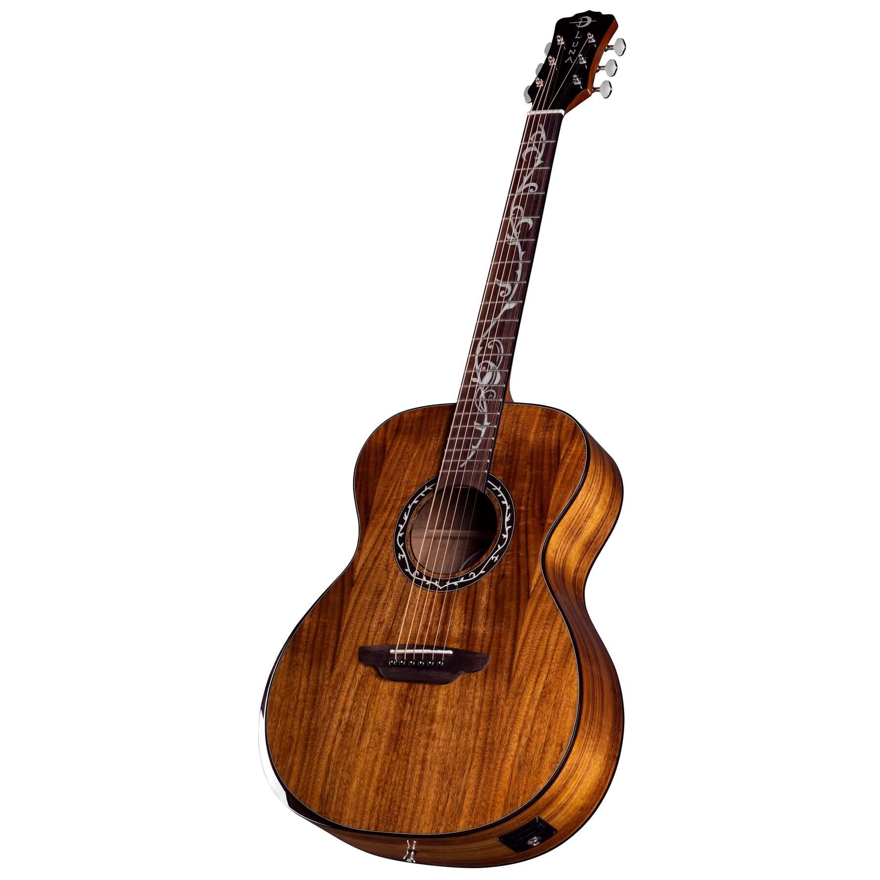Luna Vineyard Koa Bevel Folk A/E Acoustic Electric Guitar, Solid Spruce Top 4 Luna Vineyard Koa Bevel Folk A/E Acoustic Electric Guitar, Solid Spruce Top - Image 2