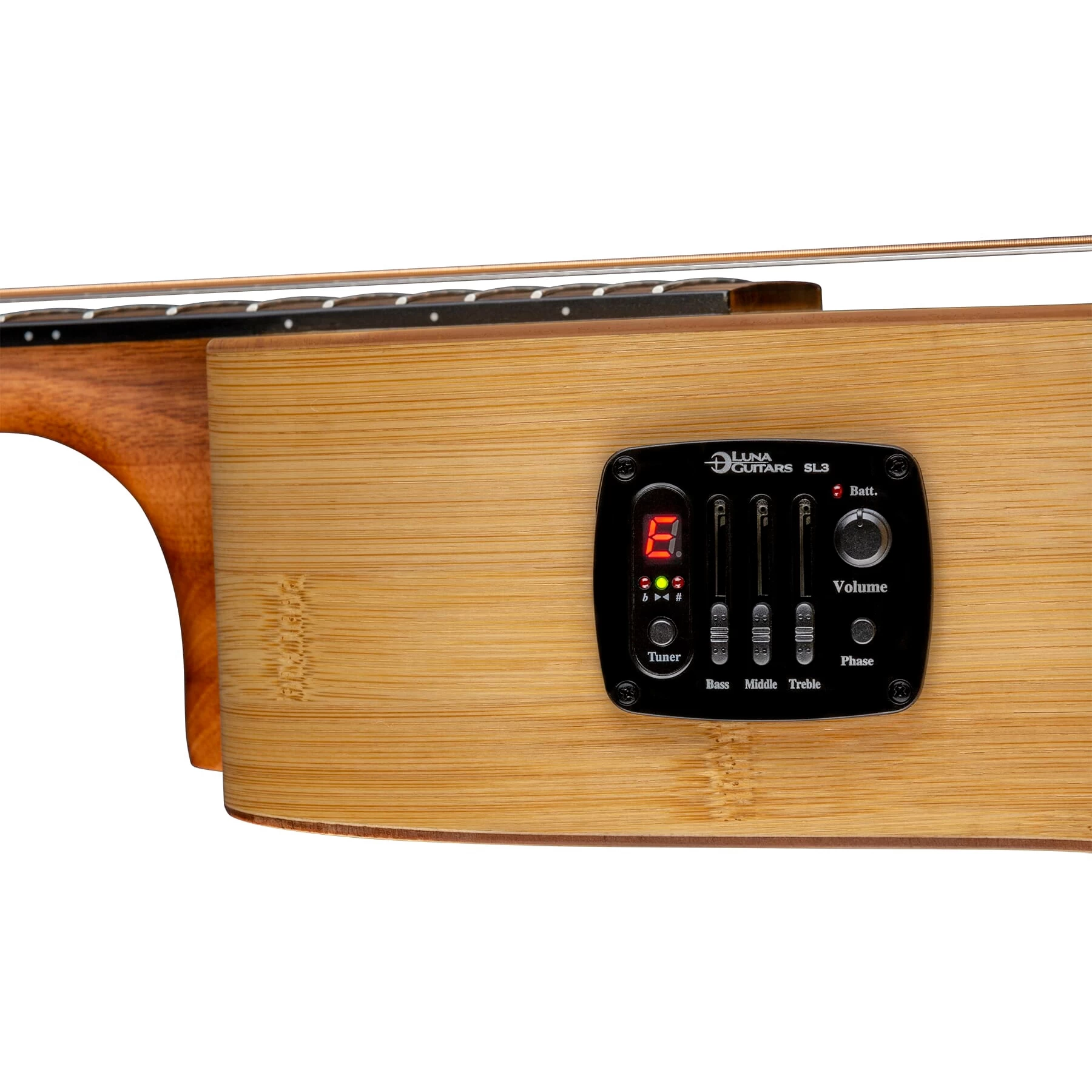 Luna Bamboo Parlor A/E Acoustic Electric Guitar, Pau Ferro Fretboard, Bamboo Top 6 Luna Bamboo Parlor A/E Acoustic Electric Guitar, Pau Ferro Fretboard, Bamboo Top - Image 4