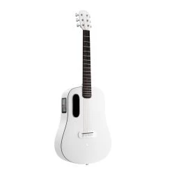 Lava Music ME Play Acoustic-Electric Smart Guitar, Sail Frost White With Lite Bag