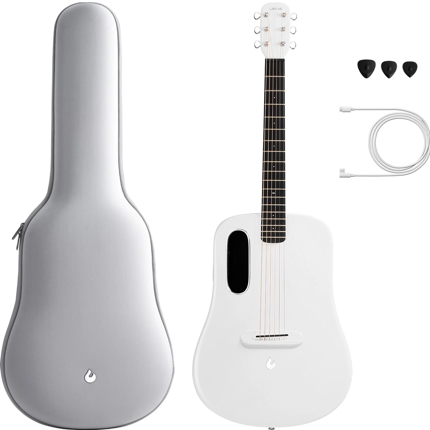 Lava Music ME 3 38" Touchscreen Acoustic Electric SmartGuitar W/ Gig Bag, White (B-STOCK) 8 Lava Music ME 3 38" Touchscreen Acoustic Electric SmartGuitar W/ Gig Bag, White (B-STOCK) - Image 6