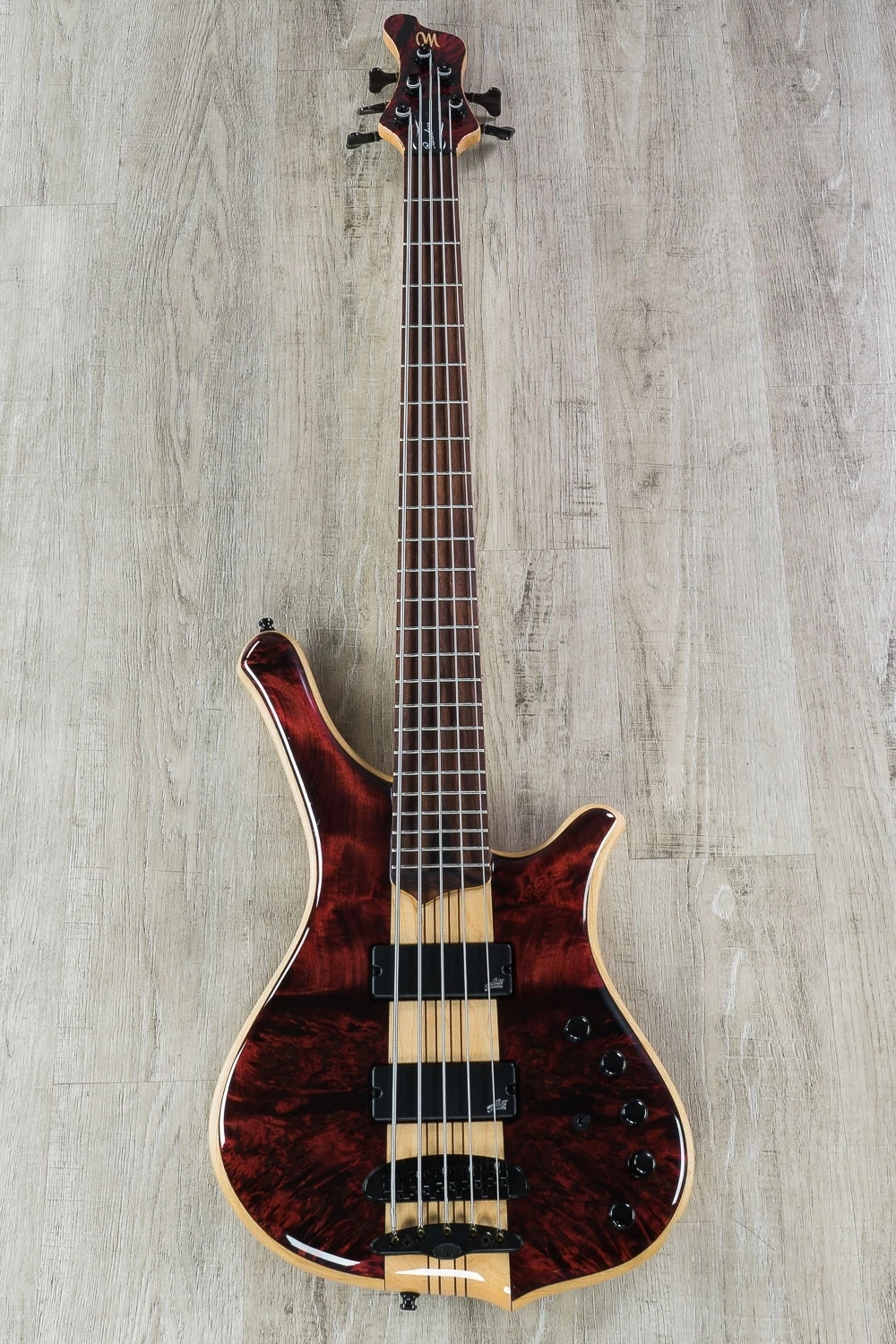 Mayones Comodous 5-String Bass, Dirty Red Gloss, Rosewood Board, Aguilar Electronics 7 Mayones Comodous 5-String Bass, Dirty Red Gloss, Rosewood Board, Aguilar Electronics - Image 5