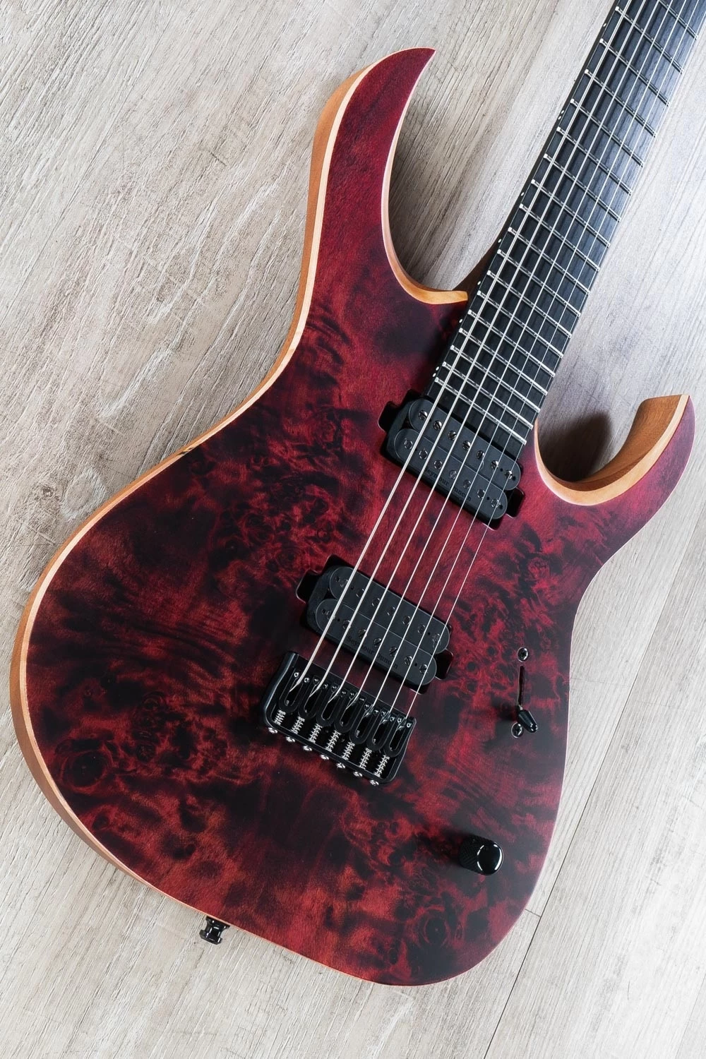 Mayones Duvell Elite 7 Guitar, Dirty Red, Eye Poplar Top, Ebony Board, 7-String 4 Mayones Duvell Elite 7 Guitar, Dirty Red, Eye Poplar Top, Ebony Board, 7-String - Image 2