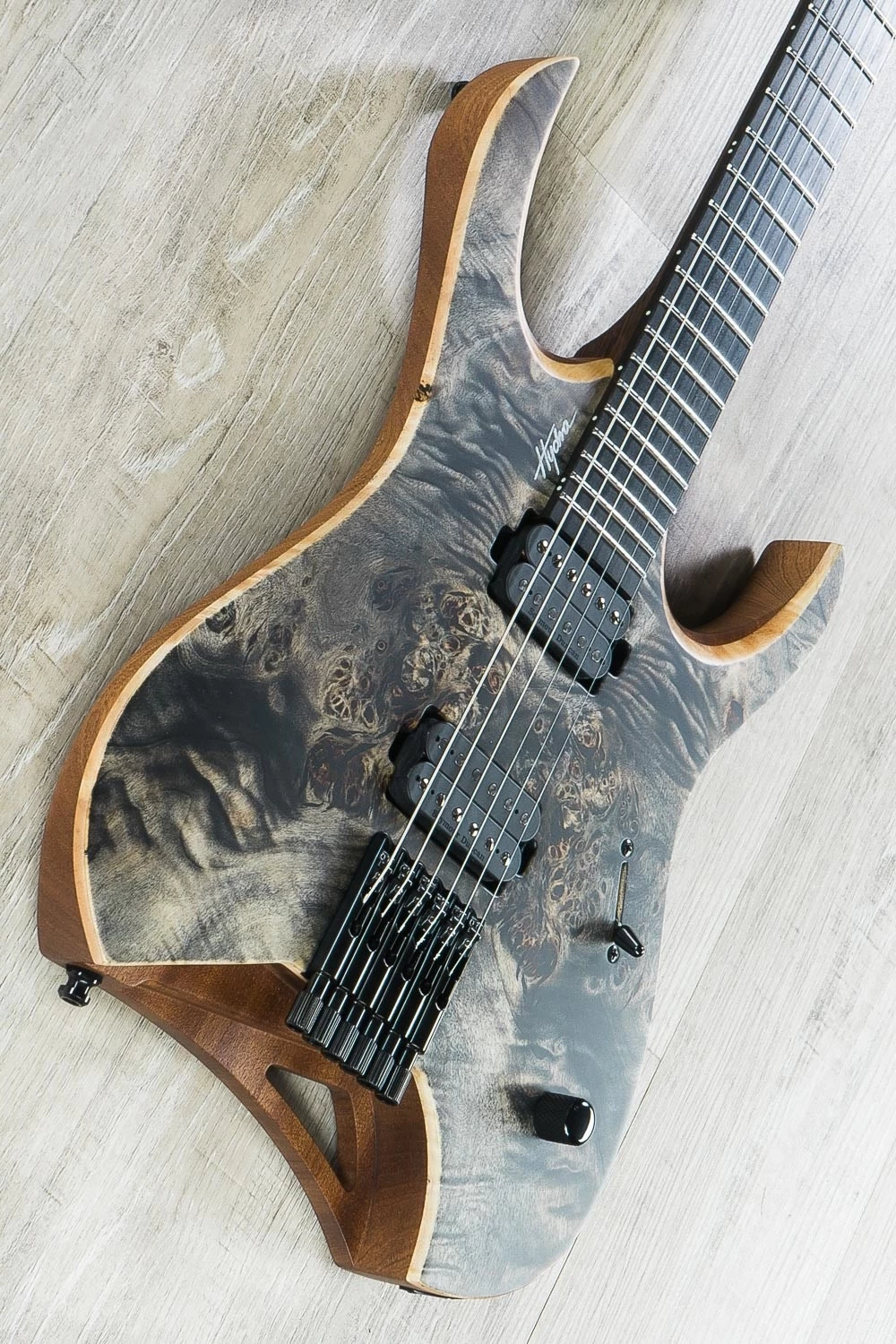 Mayones Hydra Elite 6 Headless Guitar, Transparent Graphite, Ebony Fretboard, Seymour Duncan Pickups 4 Mayones Hydra Elite 6 Headless Guitar, Transparent Graphite, Ebony Fretboard, Seymour Duncan Pickups - Image 2