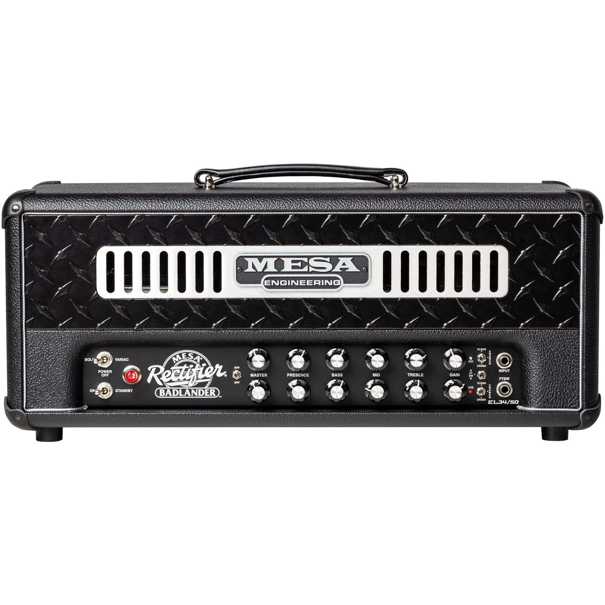 Mesa/Boogie Badlander 50 50-Watt 2-Channel Tube Guitar Amp Head, Black Bronco 3 Mesa/Boogie Badlander 50 50-Watt 2-Channel Tube Guitar Amp Head, Black Bronco