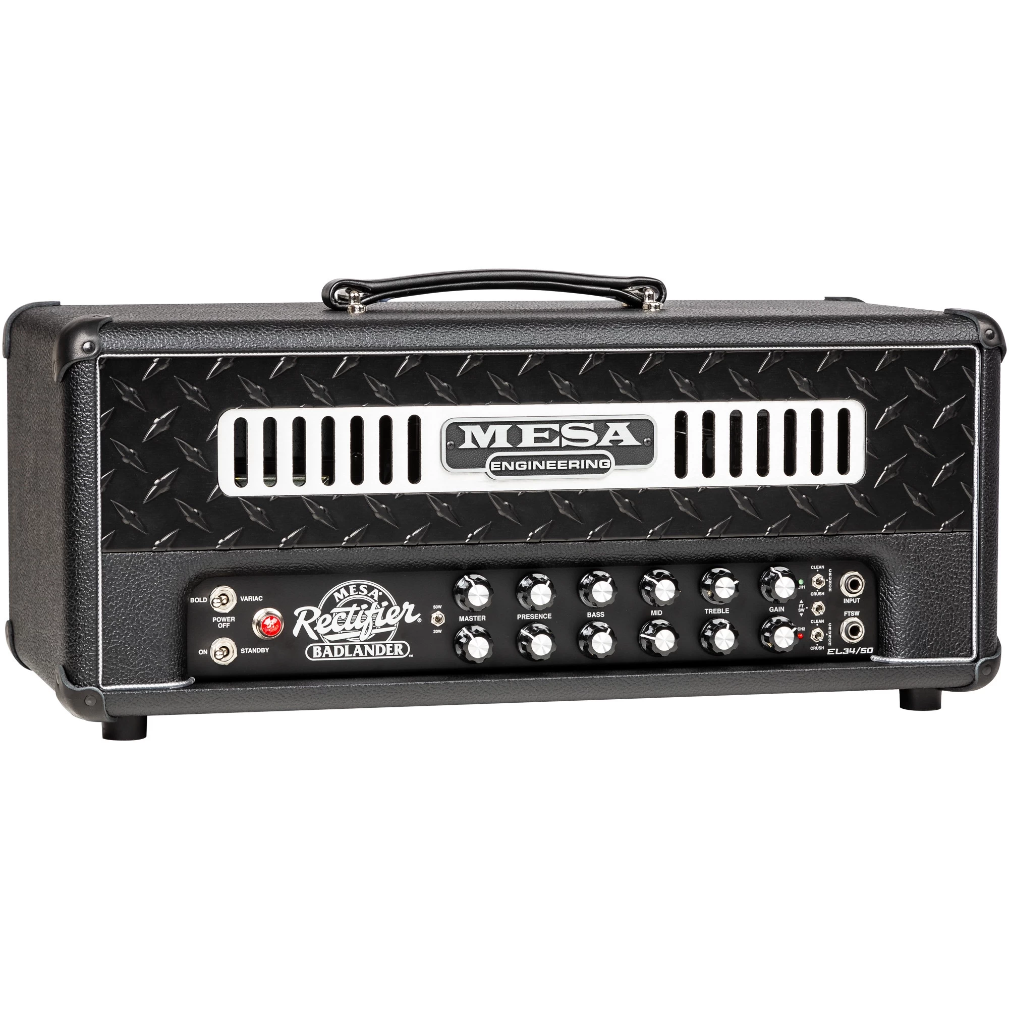 Mesa/Boogie Badlander 50 50-Watt 2-Channel Tube Guitar Amp Head, Black Bronco 5 Mesa/Boogie Badlander 50 50-Watt 2-Channel Tube Guitar Amp Head, Black Bronco - Image 3