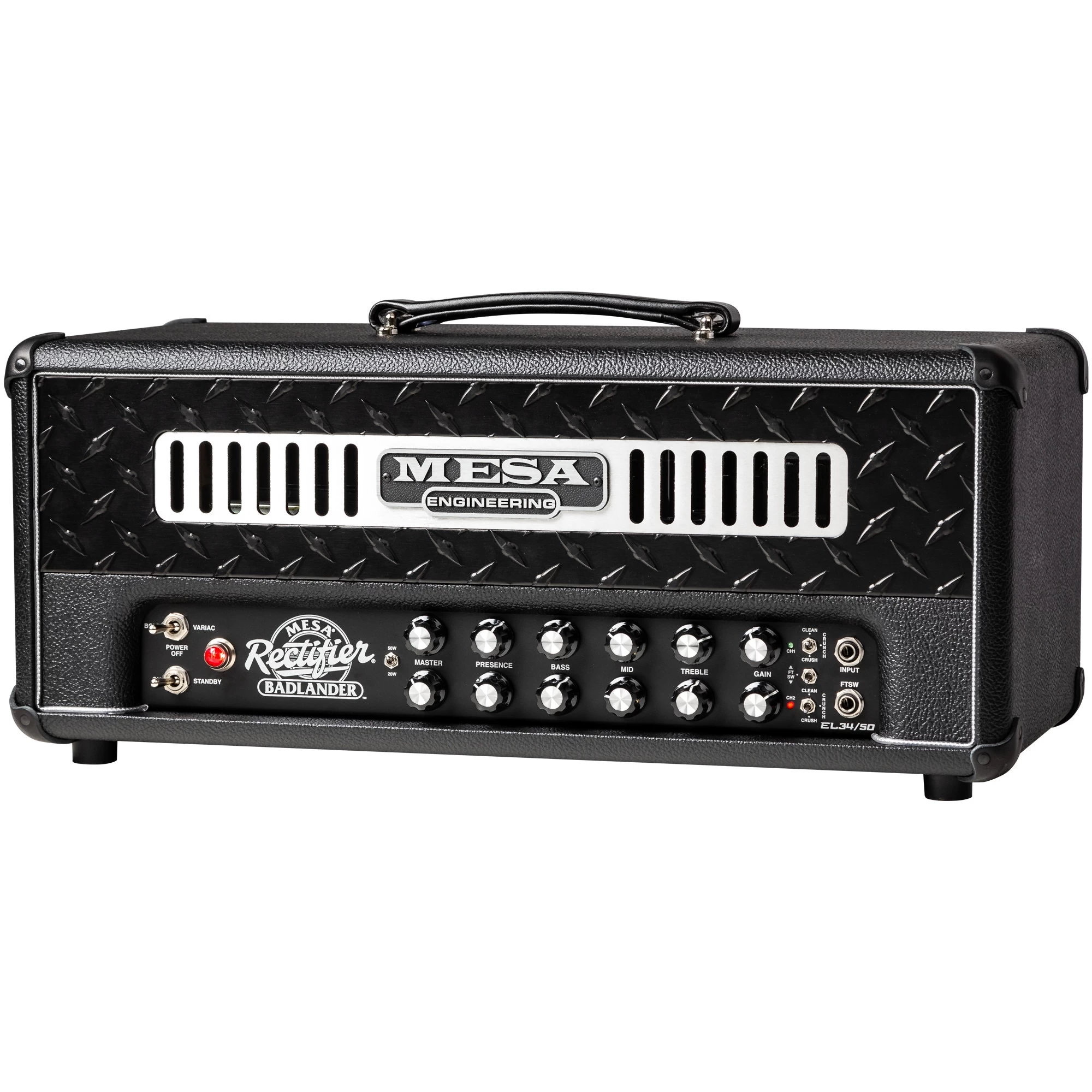 Mesa/Boogie Badlander 50 50-Watt 2-Channel Tube Guitar Amp Head, Black Bronco 4 Mesa/Boogie Badlander 50 50-Watt 2-Channel Tube Guitar Amp Head, Black Bronco - Image 2