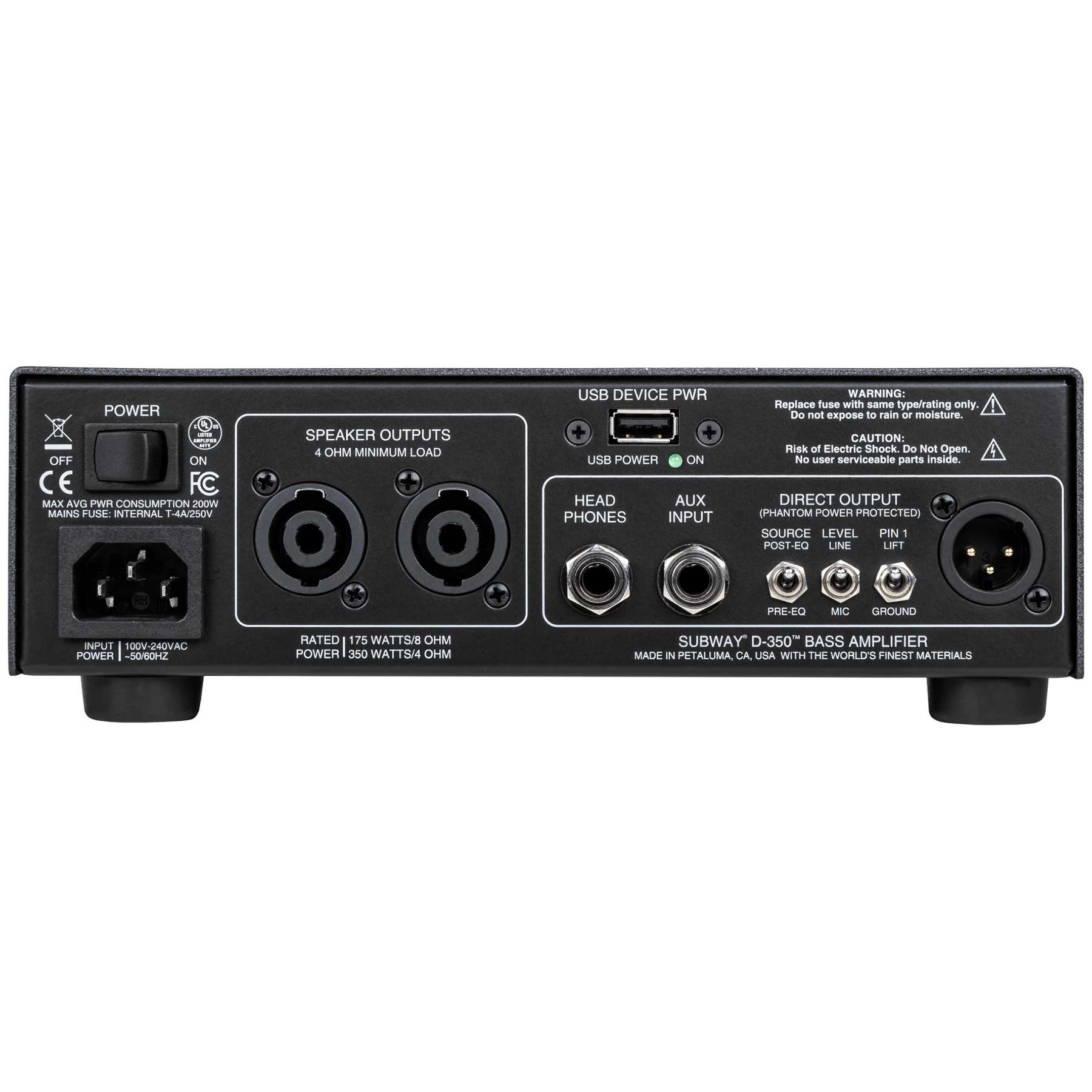 Mesa Boogie Subway D350 Compact 350-Watt 3-lb Bass Amp Head W/ Gig Bag 7 Mesa Boogie Subway D350 Compact 350-Watt 3-lb Bass Amp Head W/ Gig Bag - Image 5
