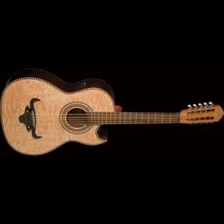 Oscar Schmidt OH32SEQN Quilted Top Bajo Quinto With Gig Bag (Natural)