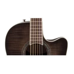 Ovation CS24P Celebrity Standard Plus Mid Depth Cutaway Acoustic-Electric Guitar In Transparent Black Flame Maple