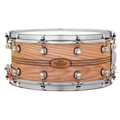 Pearl MCCA1465S/C1004 Music City Custom Solid Ash 14"x6.5" Snare Drum W/ Boxwood-Rose Triband Inlay
