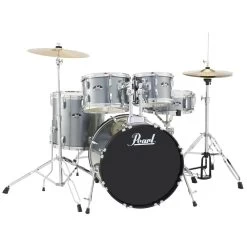 Pearl RS505C/706 5-Piece Drum Set / Kit W/ Hardware & Cymbals, Charcoal Metallic