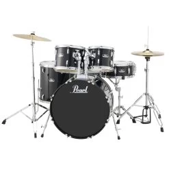 Pearl Drums RS525SC/C Roadshow 5pc Drumkit W/ Hardware, Cymbals, Accessories, Jet Black