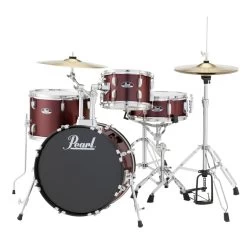 Pearl Drums RS584C/C Roadshow 4pc Drumkit W/ Hardware, Cymbals, Accessories, Red Wine