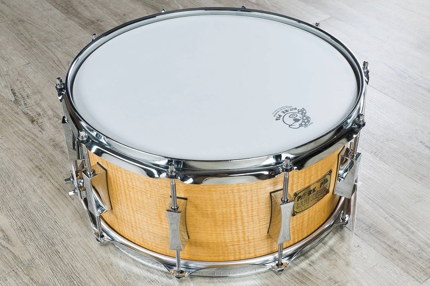 Pork Pie Percussion 7 X 14 Hickory Ply Snare Drum, Vintage Satin 3 Pork Pie Percussion 7 X 14 Hickory Ply Snare Drum, Vintage Satin