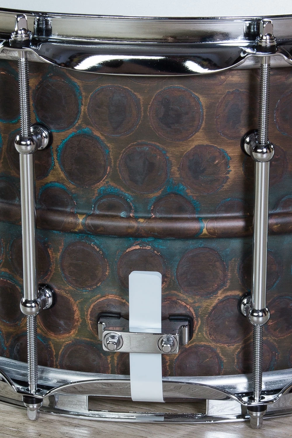 Pork Pie Percussion Patina Brass Snare Drum, Bubble Finish (8 X 14") 7 Pork Pie Percussion Patina Brass Snare Drum, Bubble Finish (8 X 14") - Image 5