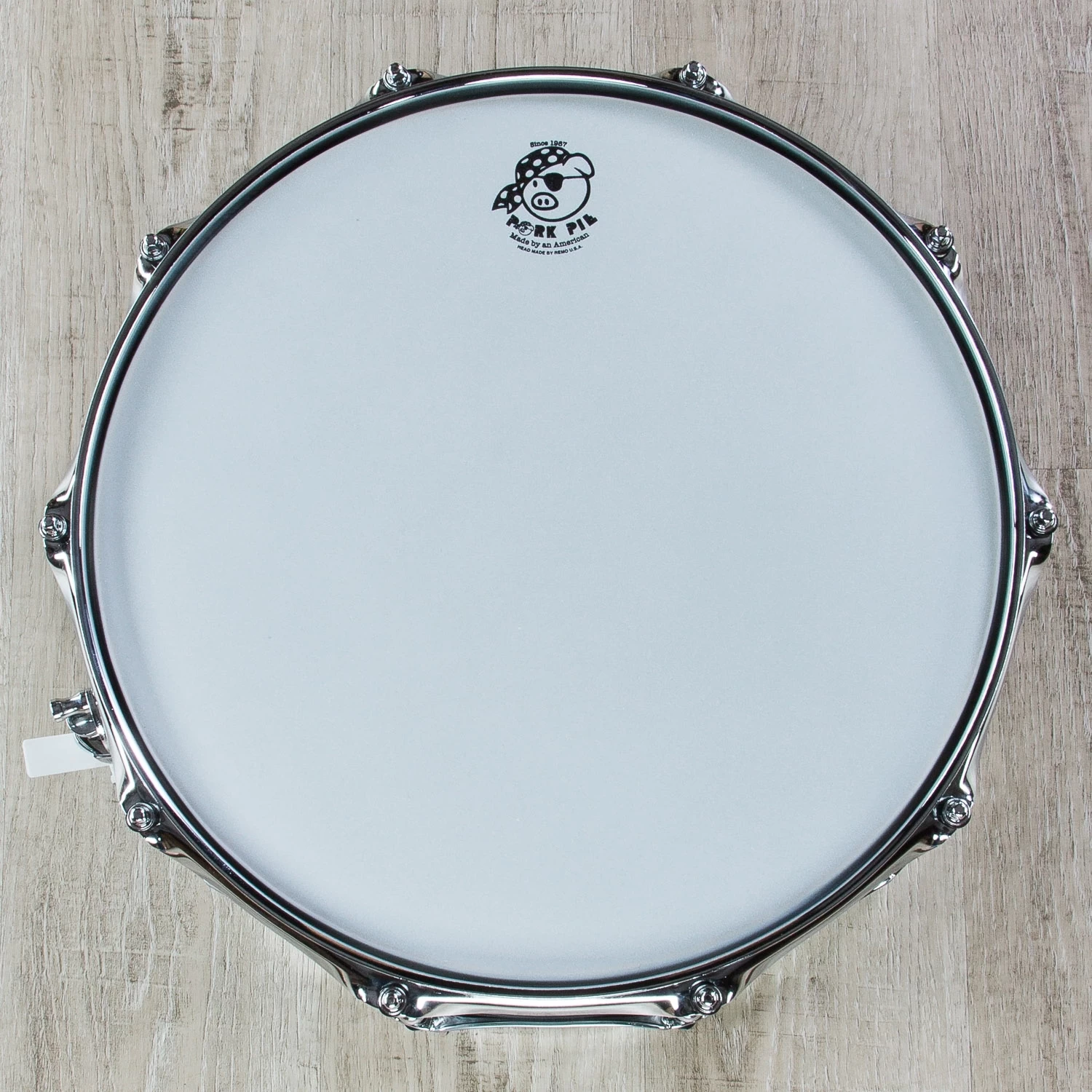 Pork Pie Percussion Patina Brass Snare Drum, Bubble Finish (8 X 14") 4 Pork Pie Percussion Patina Brass Snare Drum, Bubble Finish (8 X 14") - Image 2