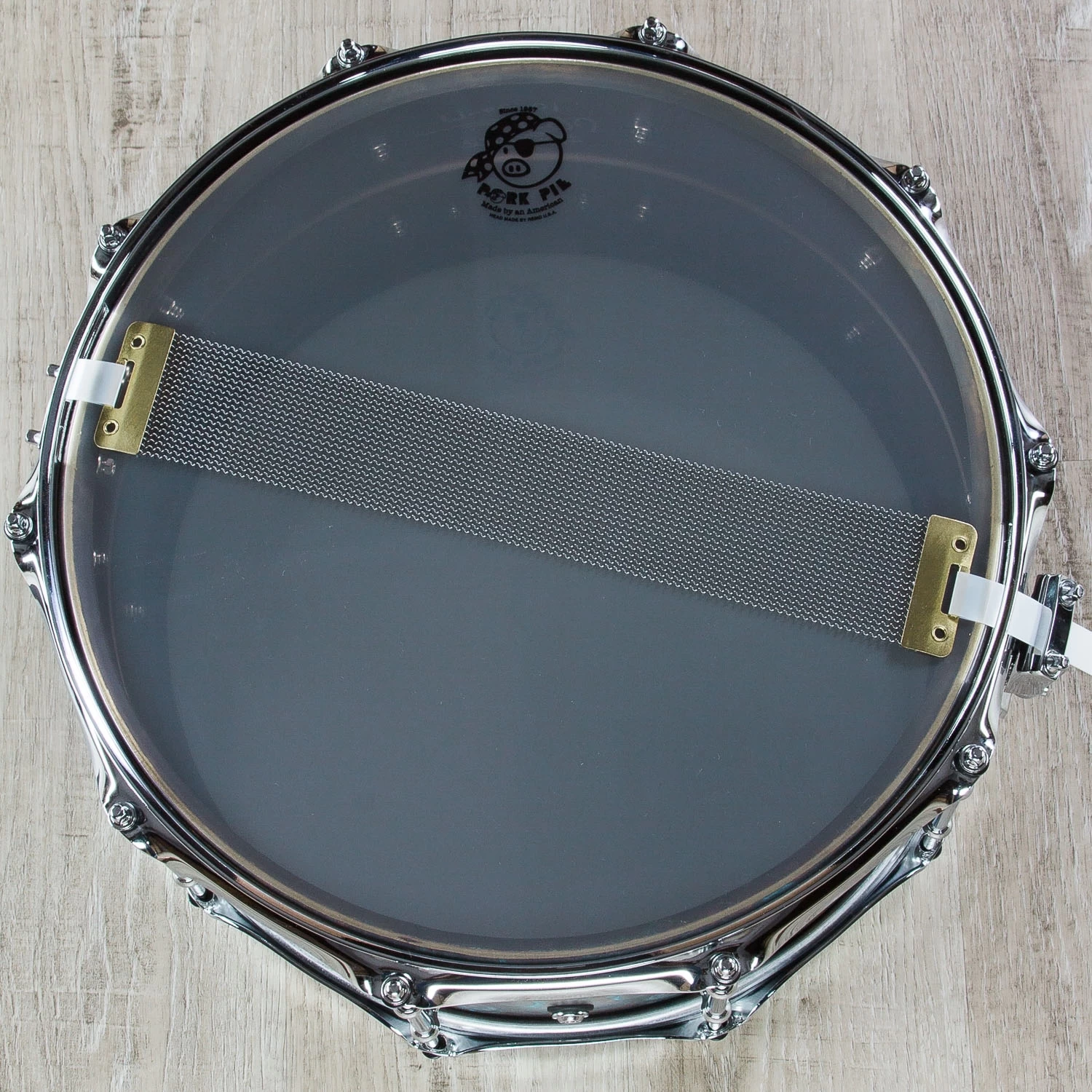 Pork Pie Percussion Patina Brass Snare Drum, Bubble Finish (8 X 14") 5 Pork Pie Percussion Patina Brass Snare Drum, Bubble Finish (8 X 14") - Image 3