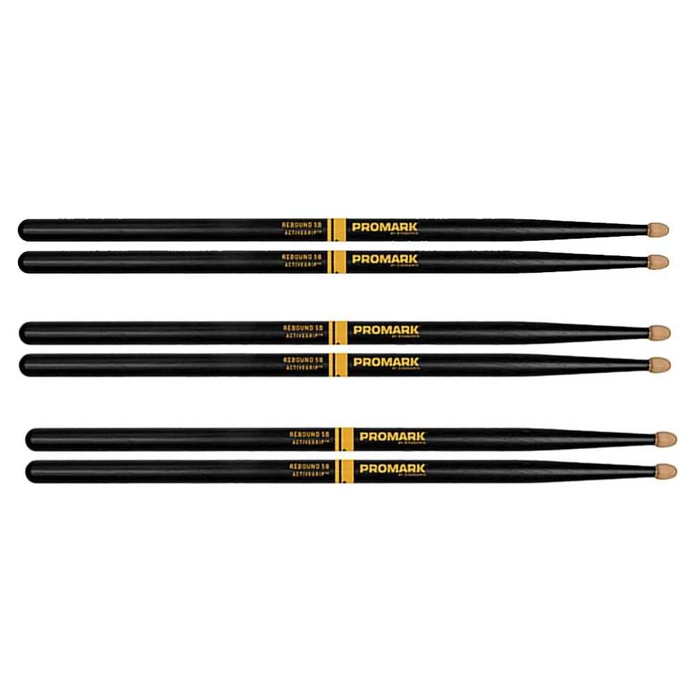 3 Pairs Of ProMark R5BAG Rebound Balance 5B Drumsticks, ActiveGrip, Acorn Wood Tip 3 3 Pairs Of ProMark R5BAG Rebound Balance 5B Drumsticks, ActiveGrip, Acorn Wood Tip