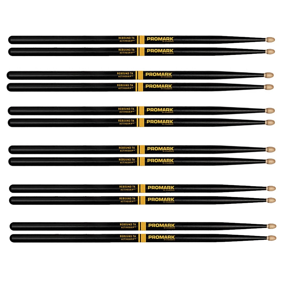 6 Pairs Of ProMark R7AAG Rebound Balance 7A Drumsticks, ActiveGrip, Acorn Wood Tip 3 6 Pairs Of ProMark R7AAG Rebound Balance 7A Drumsticks, ActiveGrip, Acorn Wood Tip