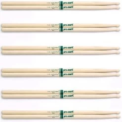 (6) Pairs ProMark TXR5AW Hickory 5A "The Natural" Wood Tip Drumsticks 6-Pack