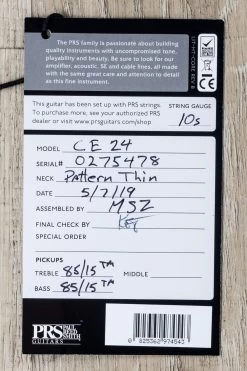 PRS Paul Reed Smith CE 24 Bolt-On Guitar, Whale Blue Smokeburst Wrap, Flame Maple Top, Rosewood Fretboard -Musical Instrument Shop prs ce24 wbsmkwbrst 10 1