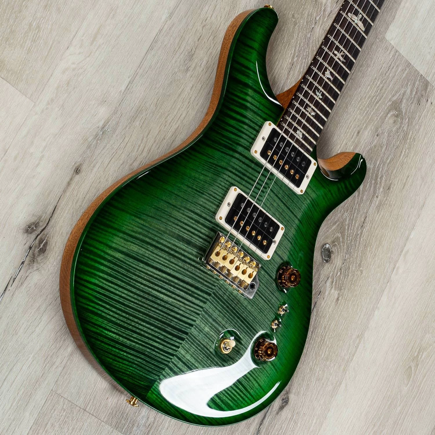 PRS Paul Reed Smith 35th Anniversary Custom 24 10-Top Guitar, Trampas Green Wrap Burst W/ Natural Back 4 PRS Paul Reed Smith 35th Anniversary Custom 24 10-Top Guitar, Trampas Green Wrap Burst W/ Natural Back - Image 2
