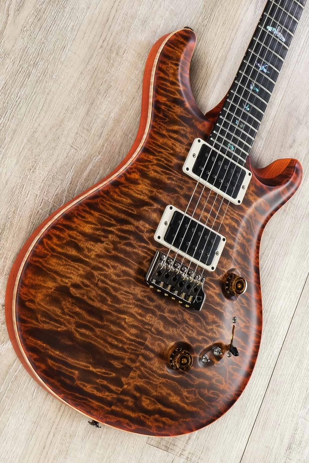 PRS Paul Reed Smith Wood Library Custom 24-08 10-Top Guitar, Satin Autumn Sky, Quilt Top, Flame Maple Neck, Ebony Board, Swamp Ash Back 4 PRS Paul Reed Smith Wood Library Custom 24-08 10-Top Guitar, Satin Autumn Sky, Quilt Top, Flame Maple Neck, Ebony Board, Swamp Ash Back - Image 2
