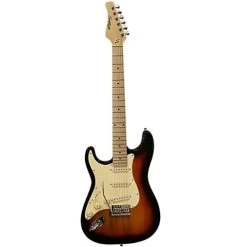 Sawtooth ES Series Left-Handed Electric Guitar, Sunburst W/ Vanilla Cream Pickguard