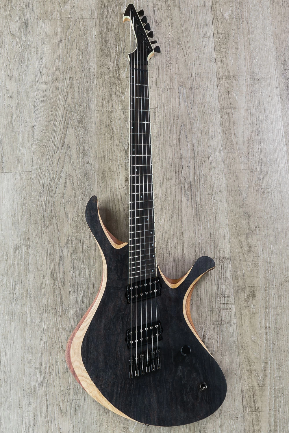 Skervesen Swan 6 FF Multi-Scale Guitar, Black Ash, Ebony Fretboard, Swamp Ash Top, Bare Knuckle Pickups, 6.7 Lbs. 6 Skervesen Swan 6 FF Multi-Scale Guitar, Black Ash, Ebony Fretboard, Swamp Ash Top, Bare Knuckle Pickups, 6.7 Lbs. - Image 4