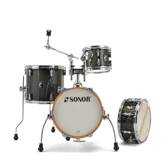 Sonor AQX Micro 4-Piece Drum Set Shell Pack, Black Midnight Sparkle 3 Sonor AQX Micro 4-Piece Drum Set Shell Pack, Black Midnight Sparkle