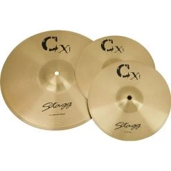 Stagg Cx-Mini Set Brass Cymbal 3-pack 14" Junior Crash/ride Cymbal + Pair Of 10" Junior Hi-Hat