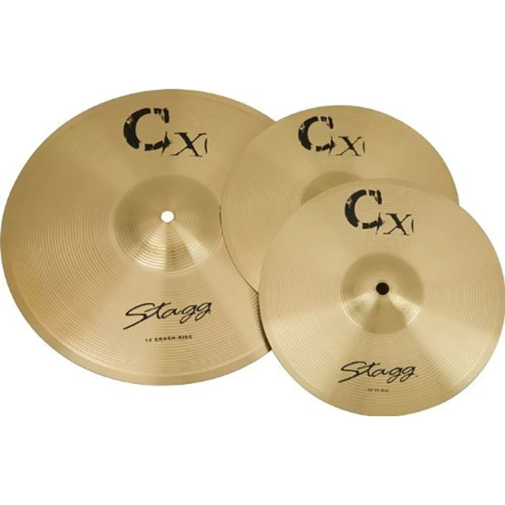 Stagg Cx-Mini Set Brass Cymbal 3-pack 14" Junior Crash/ride Cymbal + Pair Of 10" Junior Hi-Hat 3 Stagg Cx-Mini Set Brass Cymbal 3-pack 14" Junior Crash/ride Cymbal + Pair Of 10" Junior Hi-Hat