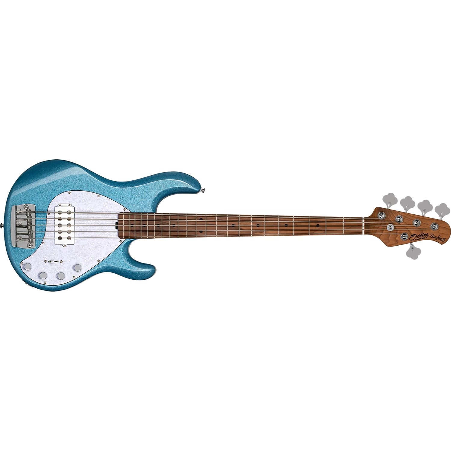 Sterling By Music Man StingRay Ray35 5-String Bass, Roasted Maple Fretboard, Blue Sparkle 3 Sterling By Music Man StingRay Ray35 5-String Bass, Roasted Maple Fretboard, Blue Sparkle