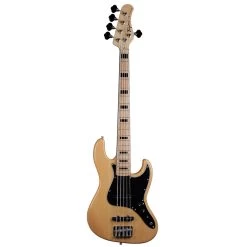 Tagima TJB 5 J-Style 5-String Bass, Maple Fretboard, Black Pickguard, Swamp Ash Natural