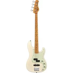 Tagima TW-65 4-String Bass, Maple Fretboard, White Vintage W/ Mint Pickguard