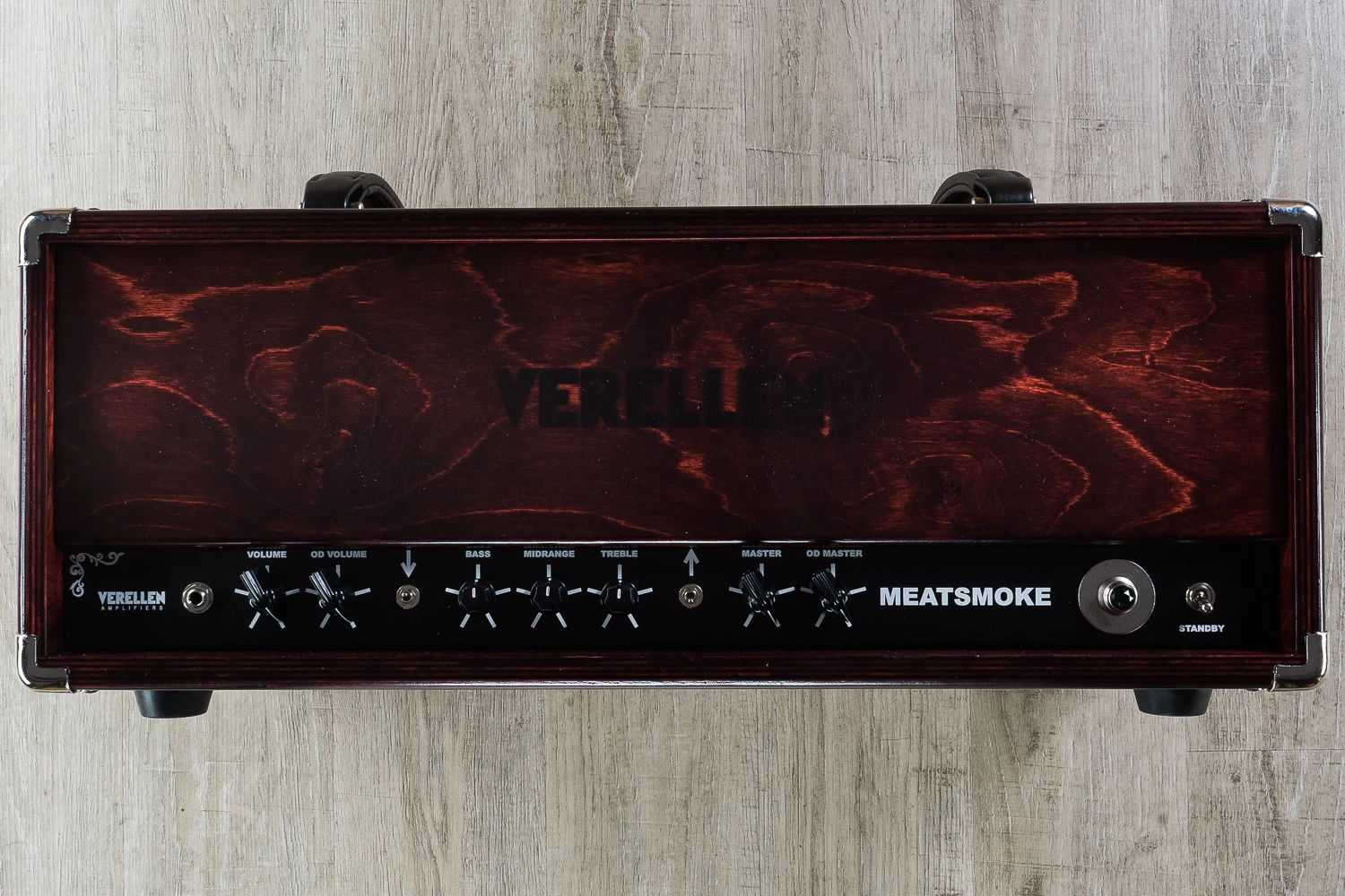 Verellen Amplifiers Meatsmoke 300-Watt Bass And Guitar Amplifier Head - Cherry Wine Stain 3 Verellen Amplifiers Meatsmoke 300-Watt Bass And Guitar Amplifier Head - Cherry Wine Stain