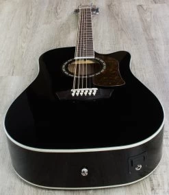 Washburn HD10SCE12B Heritage 10 Series 12-String Acoustic-Electric Guitar - Black -Musical Instrument Shop wash hd10sce12b 4